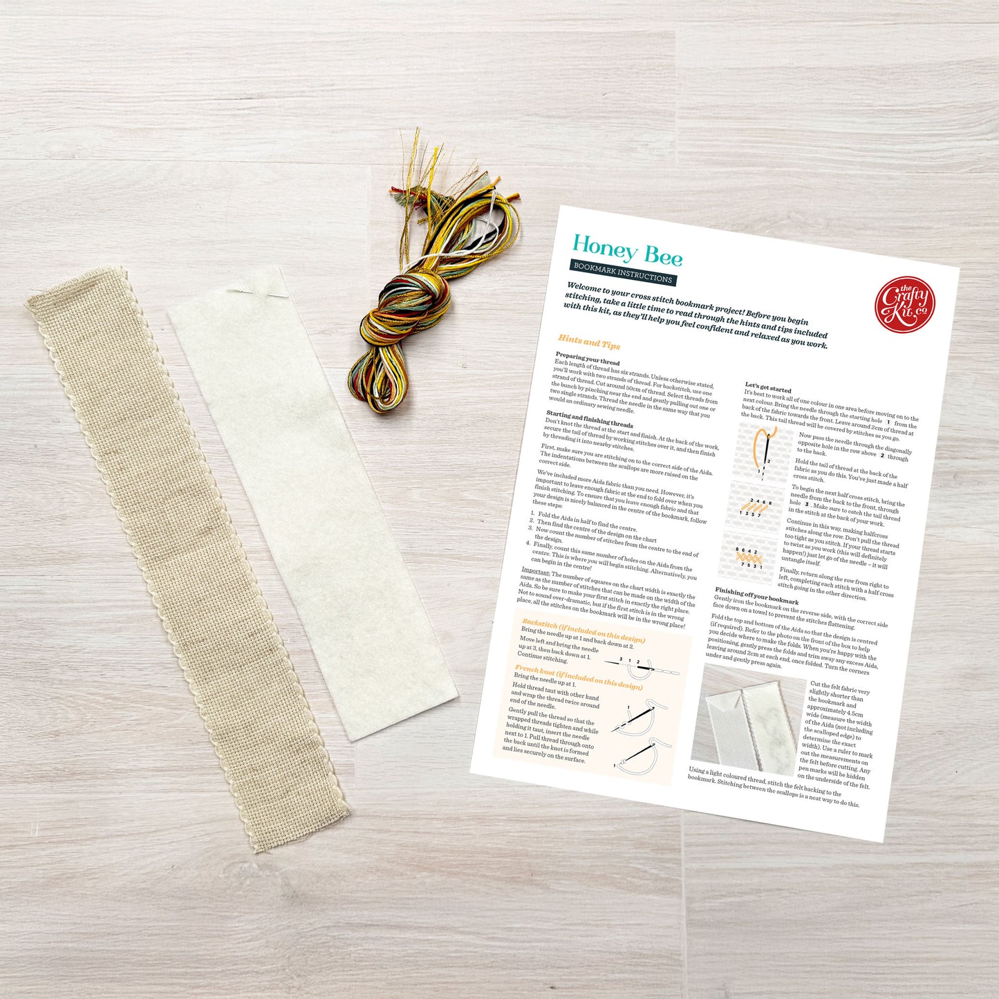 Honey Bee Cross Stitch Bookmark Kit