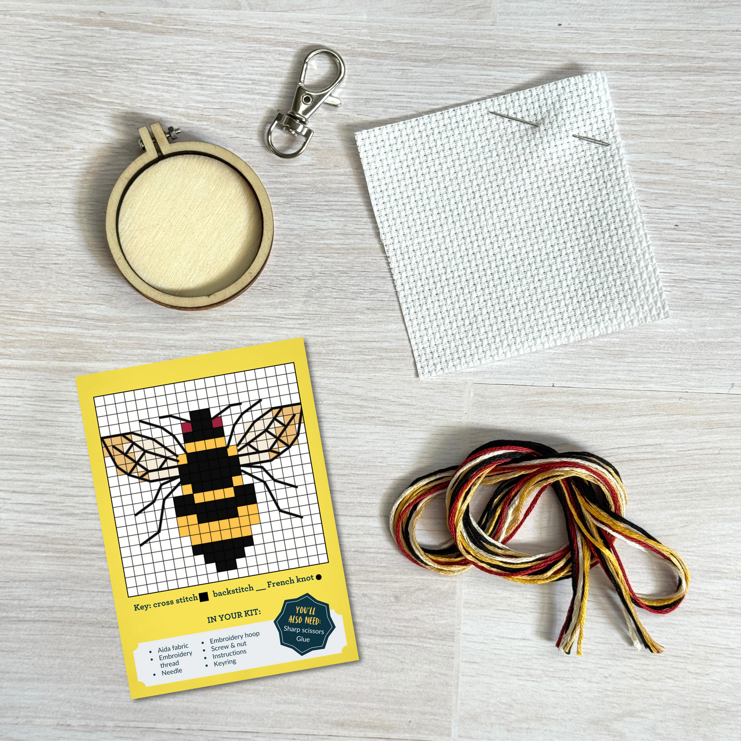 Love the Earth, Love the Bees! Mini Matchbox Cross Stitch Kit