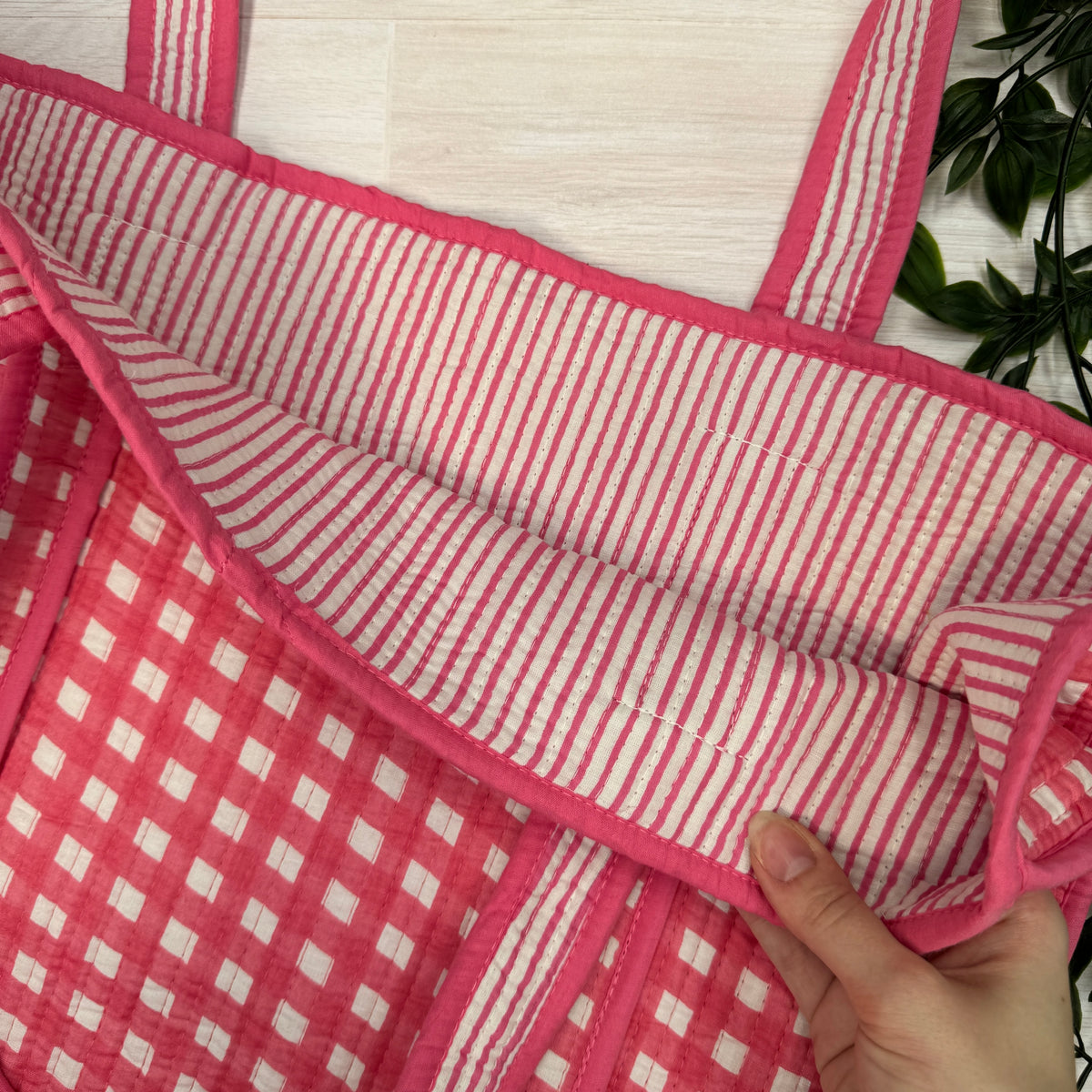 Small Reversible Quilted Tote Bag (pattern D)