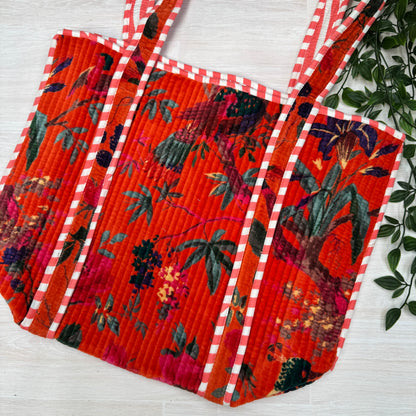 Velvet Small Reversible Quilted Tote Bag (pattern 6)
