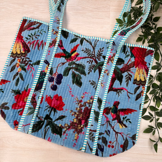 Velvet Small Reversible Quilted Tote Bag (pattern 4)