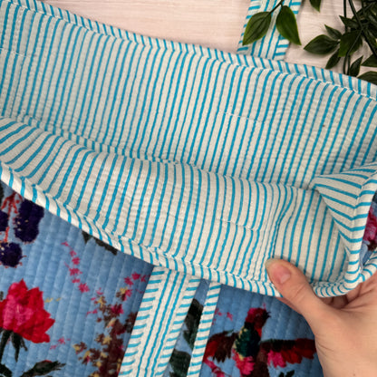 Velvet Small Reversible Quilted Tote Bag (pattern 4)