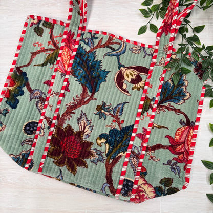 Velvet Small Reversible Quilted Tote Bag (pattern 1)