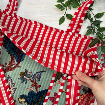Velvet Small Reversible Quilted Tote Bag (pattern 1)