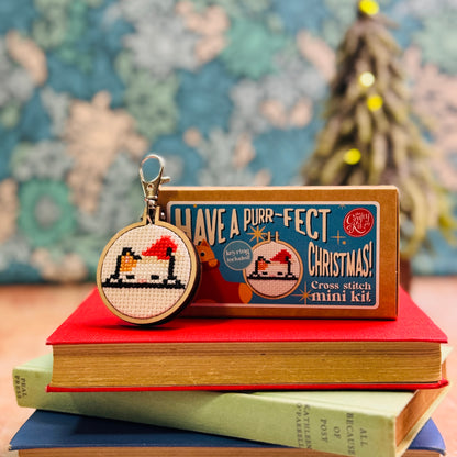 Have a Purr-fect Christmas! Mini Matchbox Cross Stitch Kit