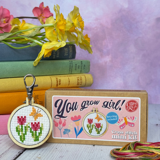 You Grow Girl! Mini Matchbox Cross Stitch Kit