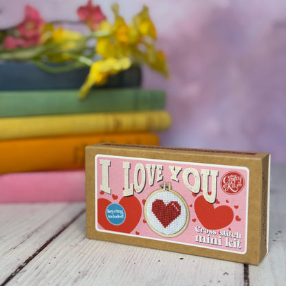 I Love You Mini Matchbox Cross Stitch Kit