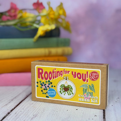 Rooting for You! Mini Matchbox Cross Stitch Kit