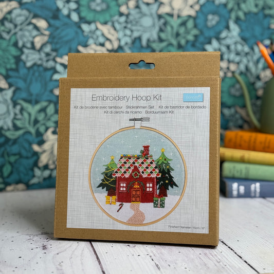 Christmas Cottage Embroidery Hoop Craft Kit