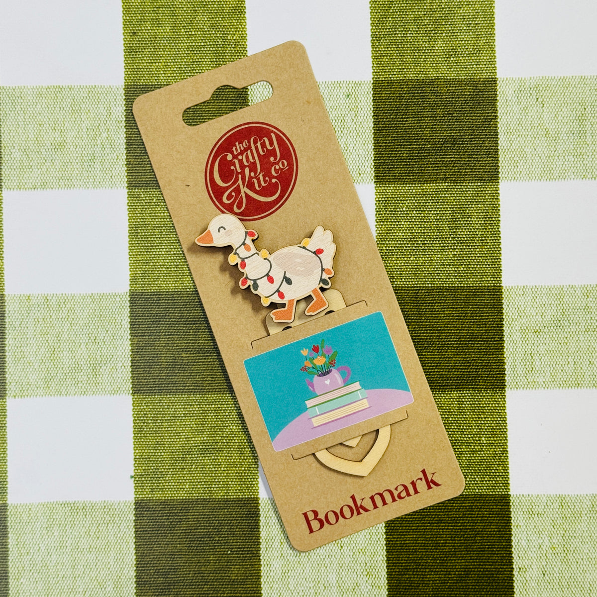 Festive Goose Wooden Bookmark