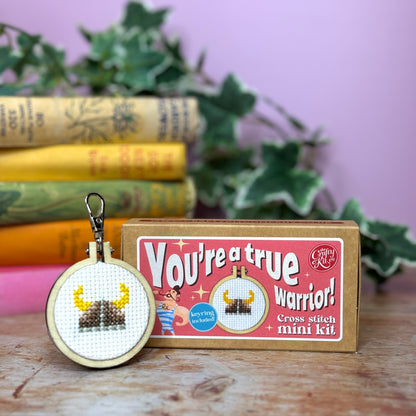 You're a True Warrior! Mini Matchbox Cross Stitch Kit