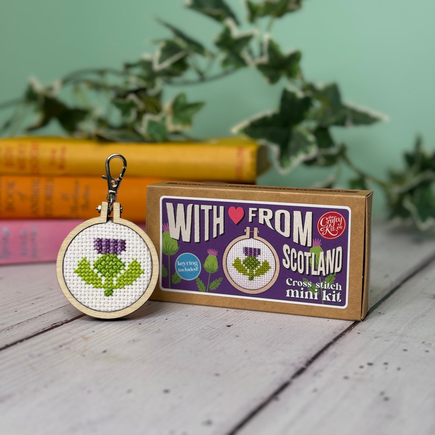 With Love from Scotland (Thistle) Mini Matchbox Cross Stitch Kit