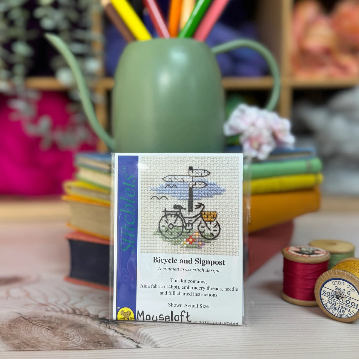 ML Stitchlets Bike & Signpost Mini Cross Stitch Kit