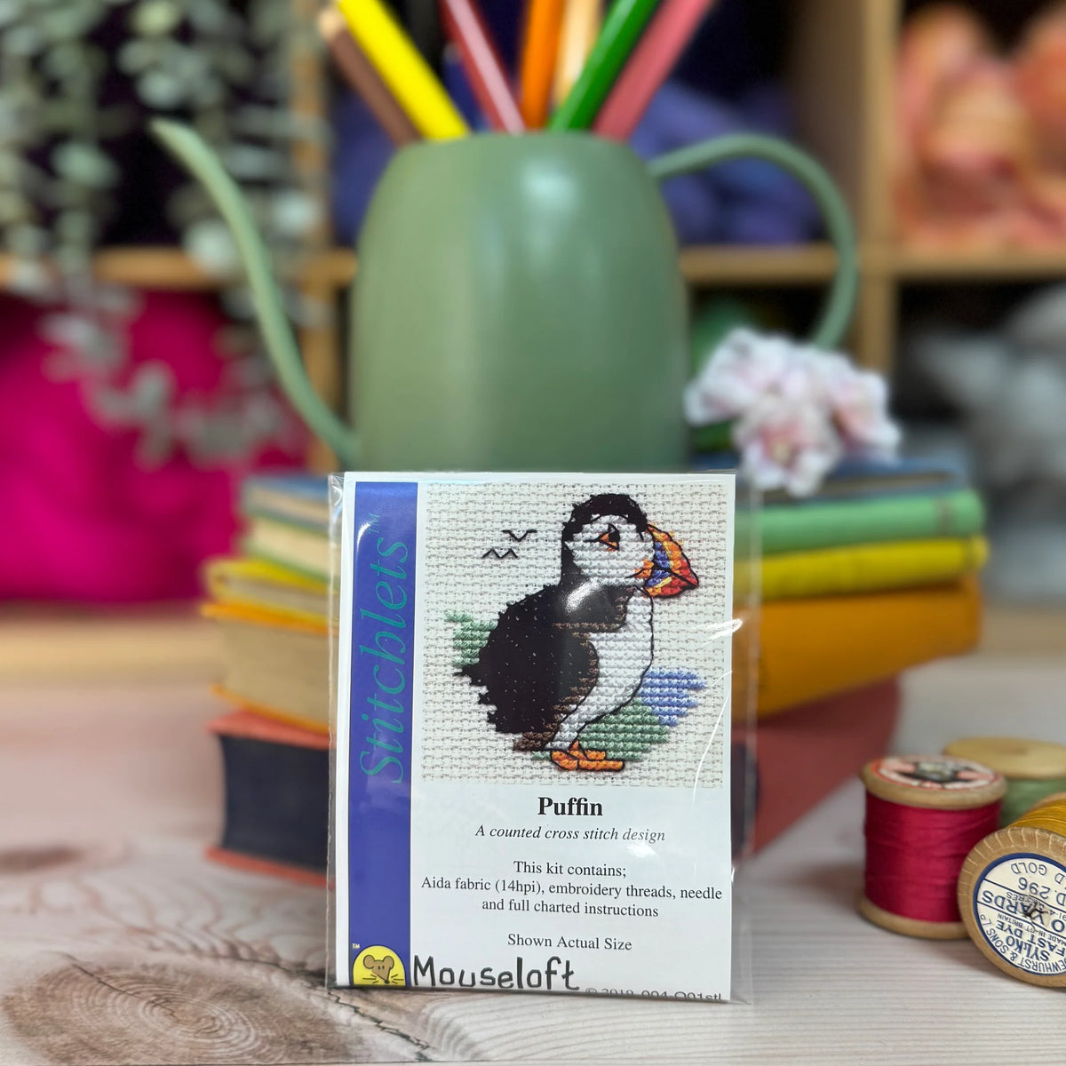 ML Stitchlets Puffin Mini Cross Stitch Kit
