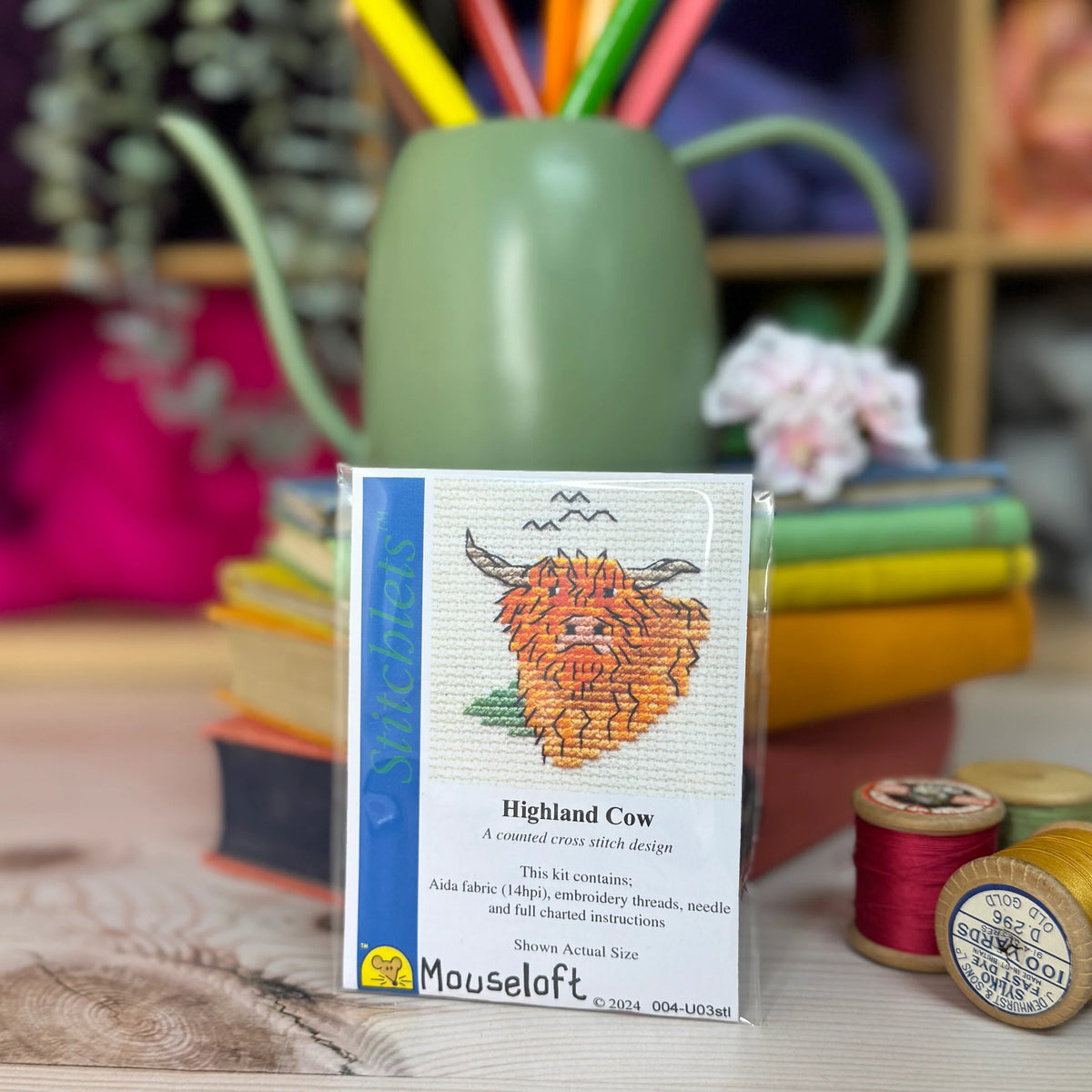 ML Stitchlets Highland Cow Mini Cross Stitch Kit