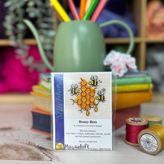 ML Stitchlets Honey Bees Mini Cross Stitch Kit