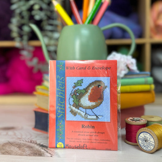 ML Robin Christmas Mini Cross Stitch Kit (with card)