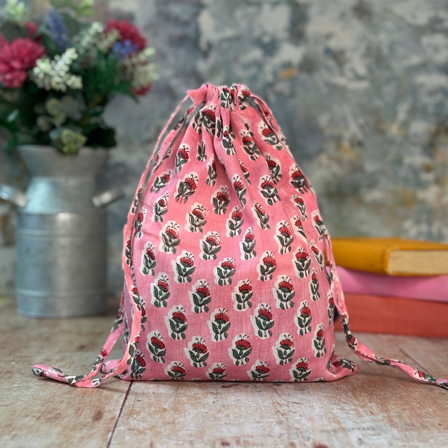 Small Indian Drawstring Cotton Bags