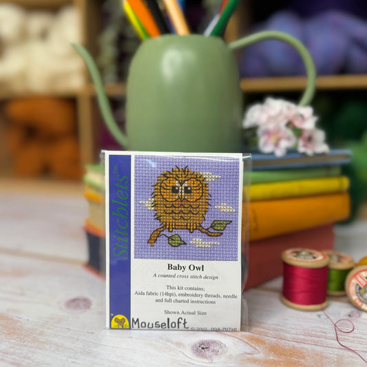 ML Stitchlets Baby Owl Mini Cross Stitch Kit