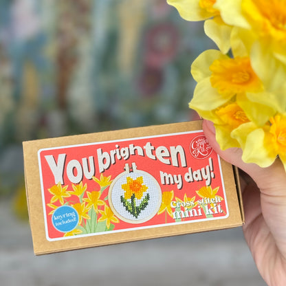 You Brighten My Day! Mini Matchbox Cross Stitch Kit