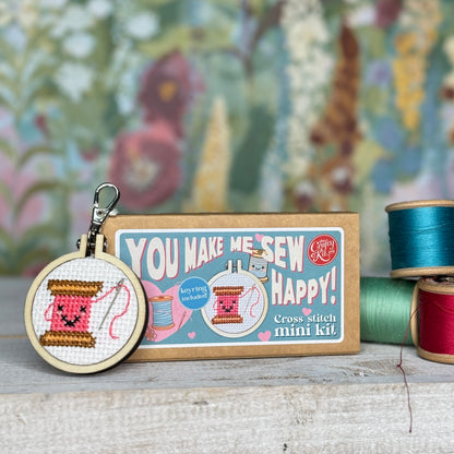 You Make Me Sew Happy! Mini Matchbox Cross Stitch Kit