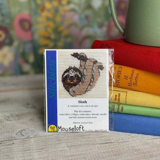ML Stitchlets Sloth Mini Cross Stitch Kit