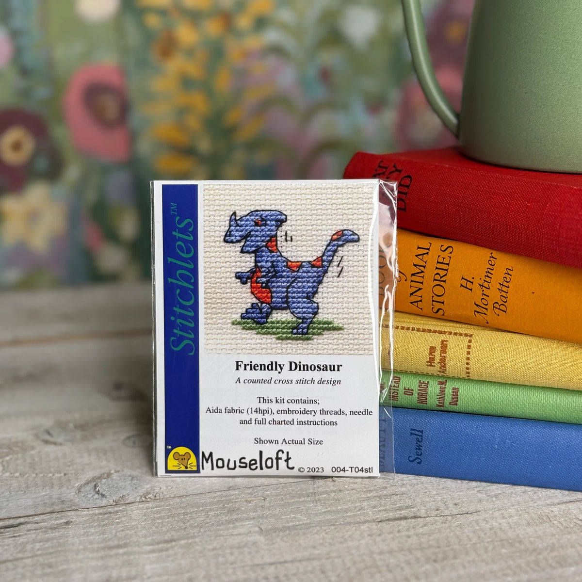 ML Stitchlets Friendly Dinosaur Mini Cross Stitch Kit