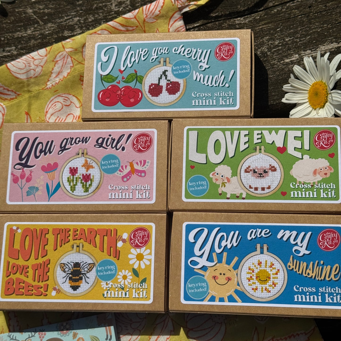 Summer Starter Collection ~ 5 Mini Matchbox Cross Stitch Kits