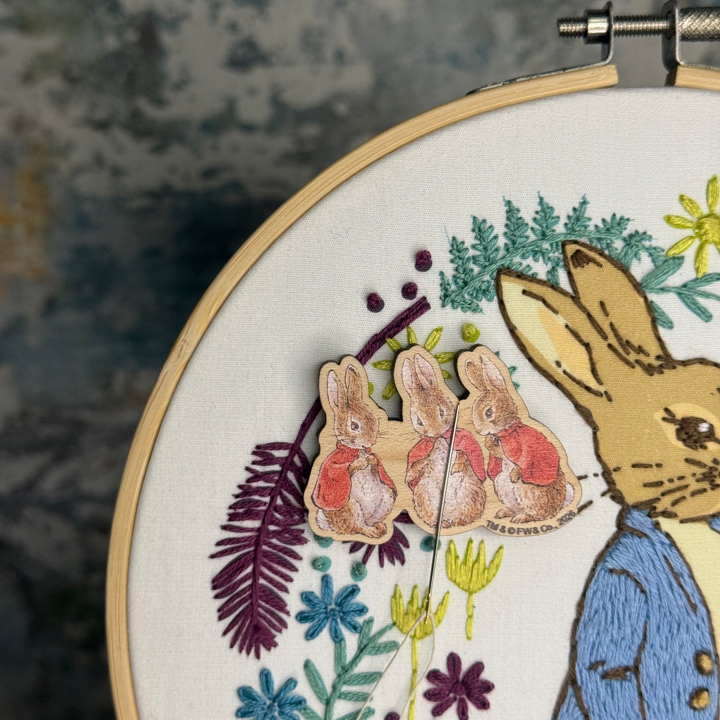 Beatrix Potter - Flopsy, Mopsy & Cottontail Wooden Needle Minder