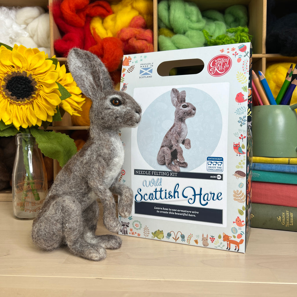 Wild Scottish Hare Needle Felting Craft Kit The Crafty Kit Company