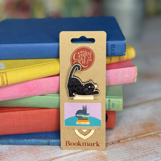Cat Wooden Bookmark - Midnight