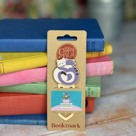 Cat Wooden Bookmark - Besties