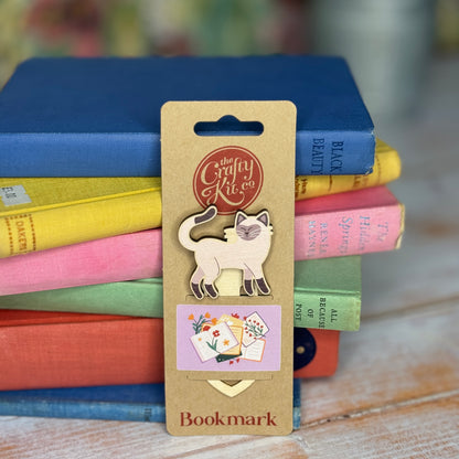 Cat Wooden Bookmark - Siamese