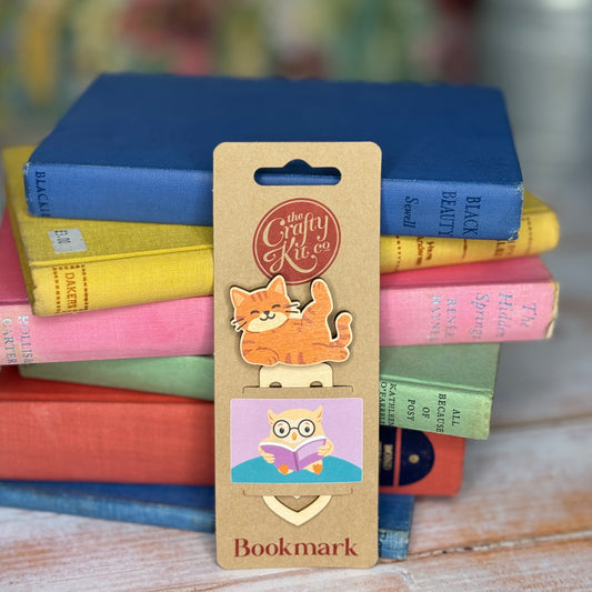 Cat Wooden Bookmark - Ginger
