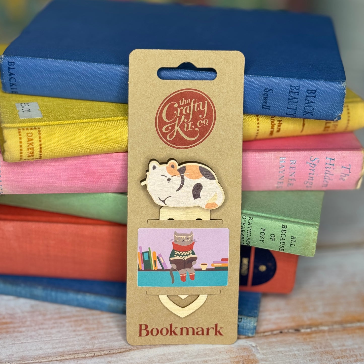 Cat Wooden Bookmark - Calico