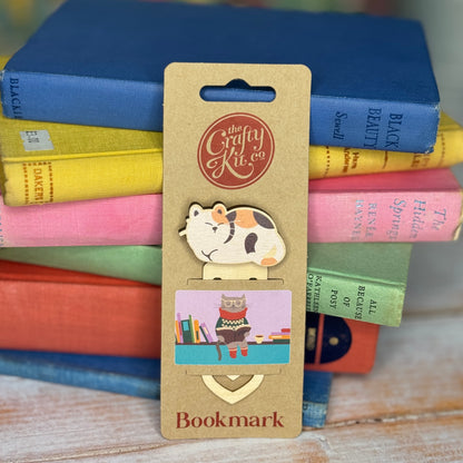 Cat Wooden Bookmark - Calico