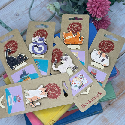 Cat Wooden Bookmark - Ginger