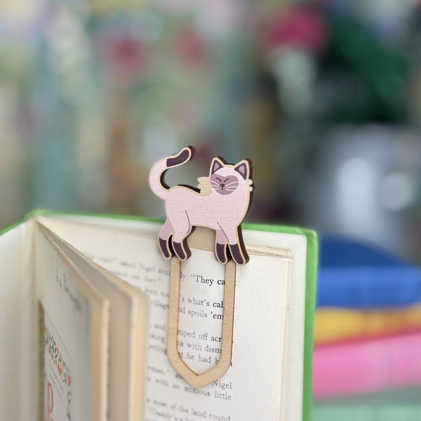 Cat Wooden Bookmark - Siamese