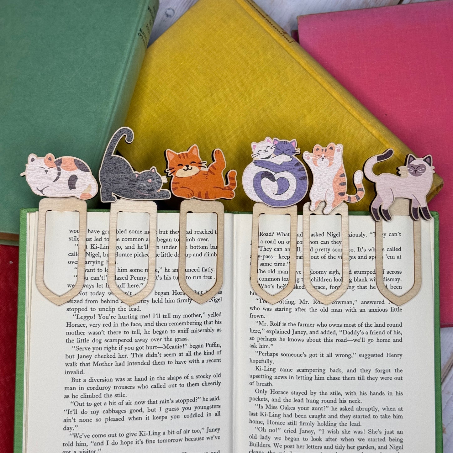 Cat Wooden Bookmark - Ginger