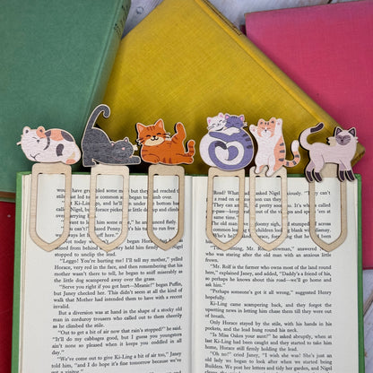 Cat Wooden Bookmark - Ginger