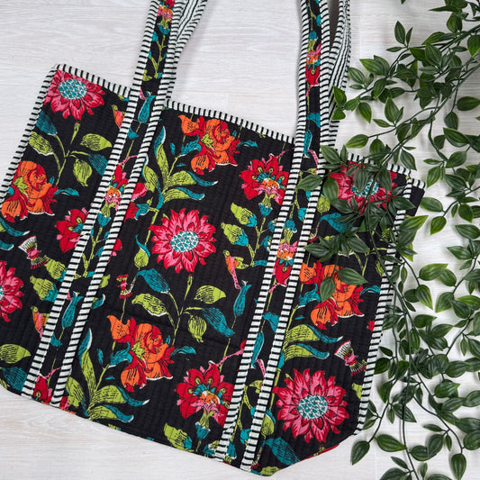 Small Reversible Quilted Tote Bag (pattern i)