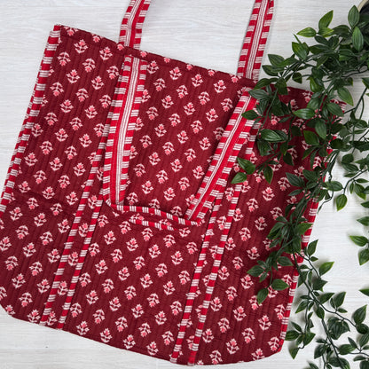 Large Reversible Quilted Tote Bag (No. 4)