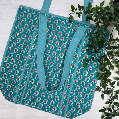 Large Reversible Quilted Tote Bag (No. 7)