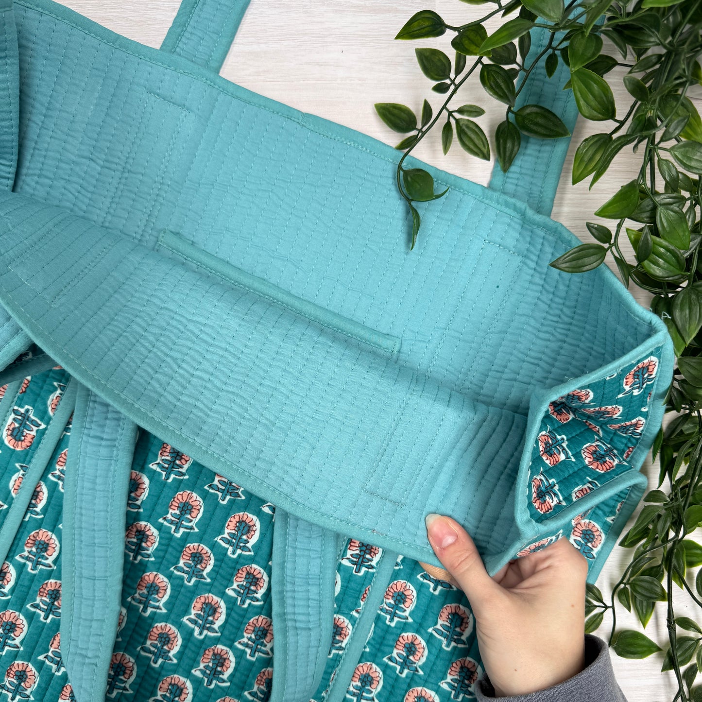 Large Reversible Quilted Tote Bag (No. 7)