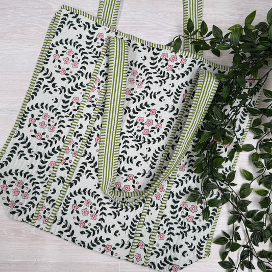 Large Reversible Quilted Tote Bag (No. 5)