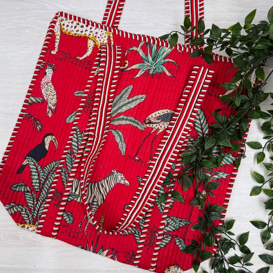 Large Reversible Quilted Tote Bag (No. 6)