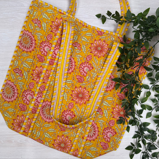 Large Reversible Quilted Tote Bag (No. 8)