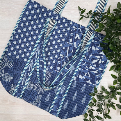 Large Reversible Quilted Tote Bag (No. 9)