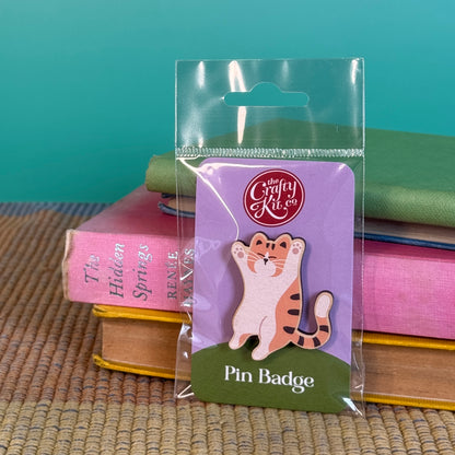 Cat Pin Badge - Stripey