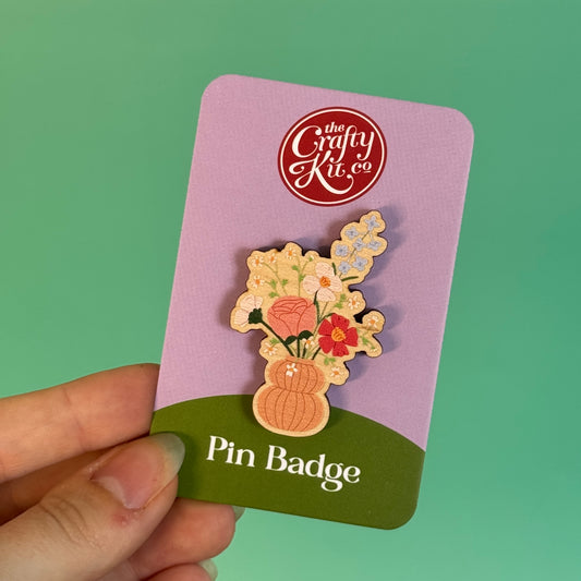 Vase of Flowers Pin Badge